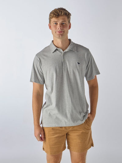 Grey Striped Polo