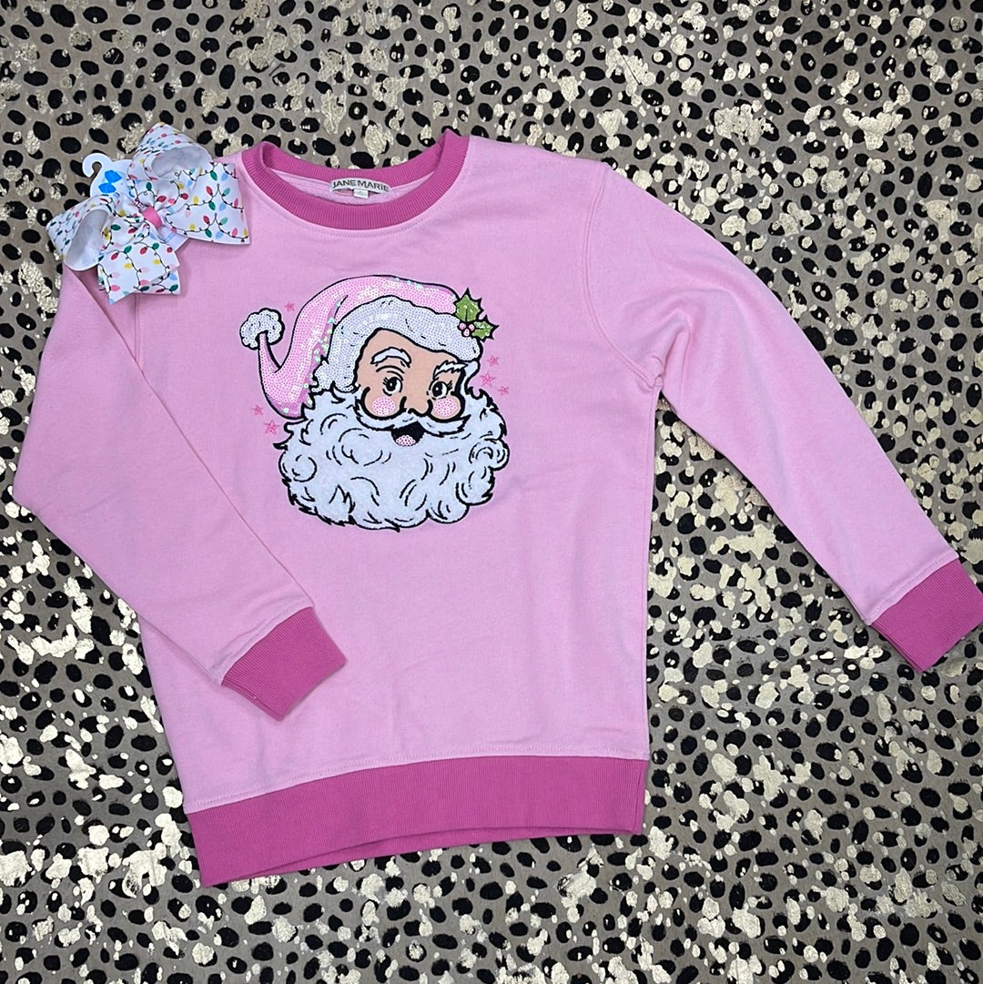 Kids Pink Santa Sweatshirt