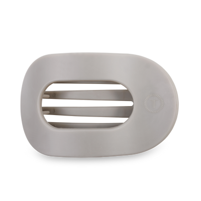 Round Flat Hair Clip | Large | Silver Flames