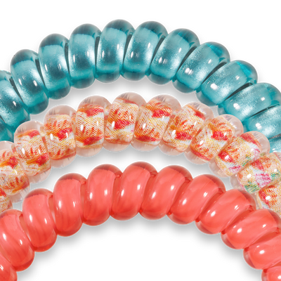 Spiral Hair Coils | Small | Coral Craze Hair Ties