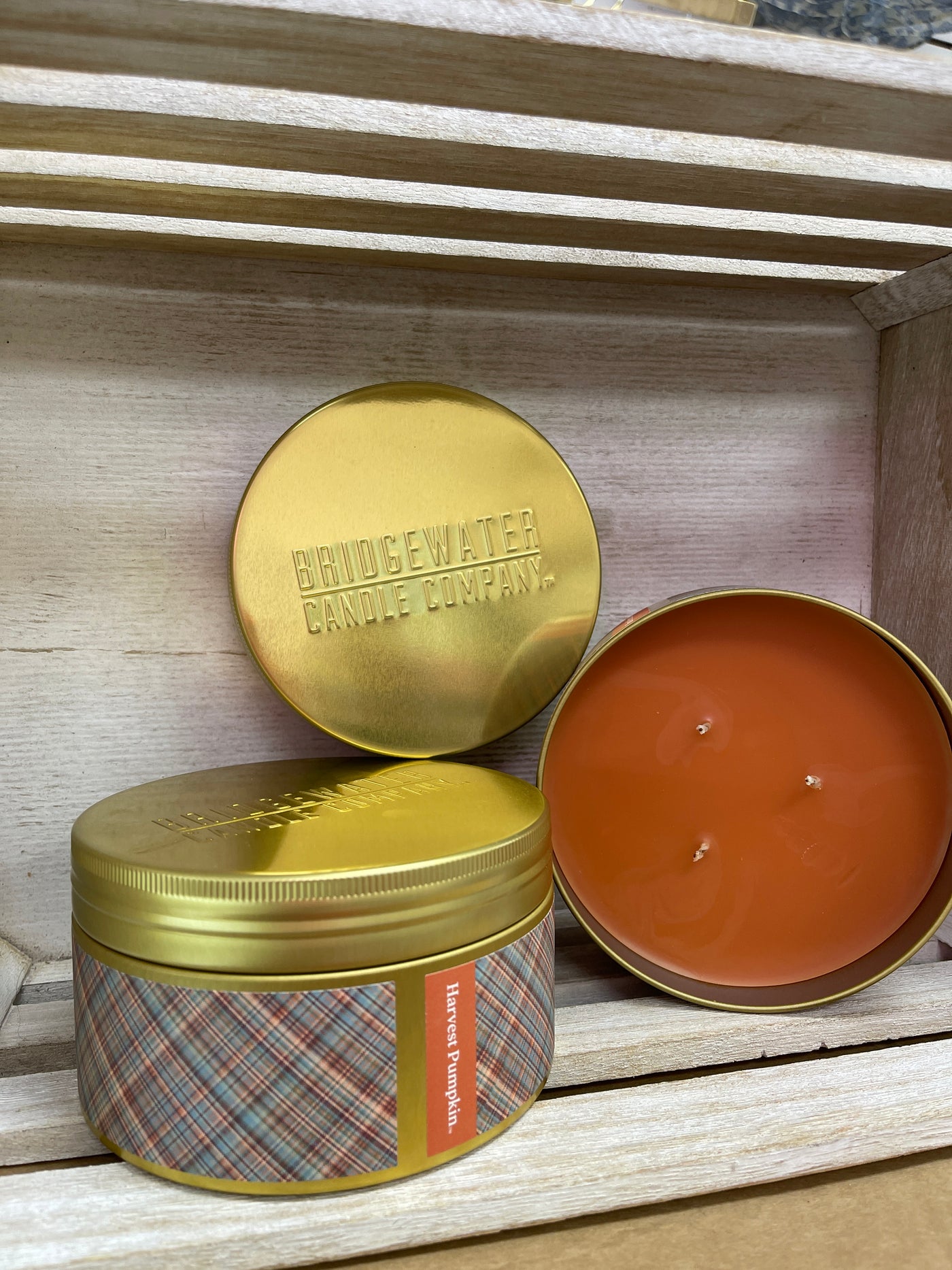 Harvest Pumpkin three wick tin Candle