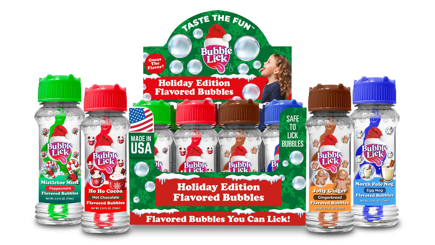 BubbleLick Holiday Edition Flavored Bubbles, Christmas