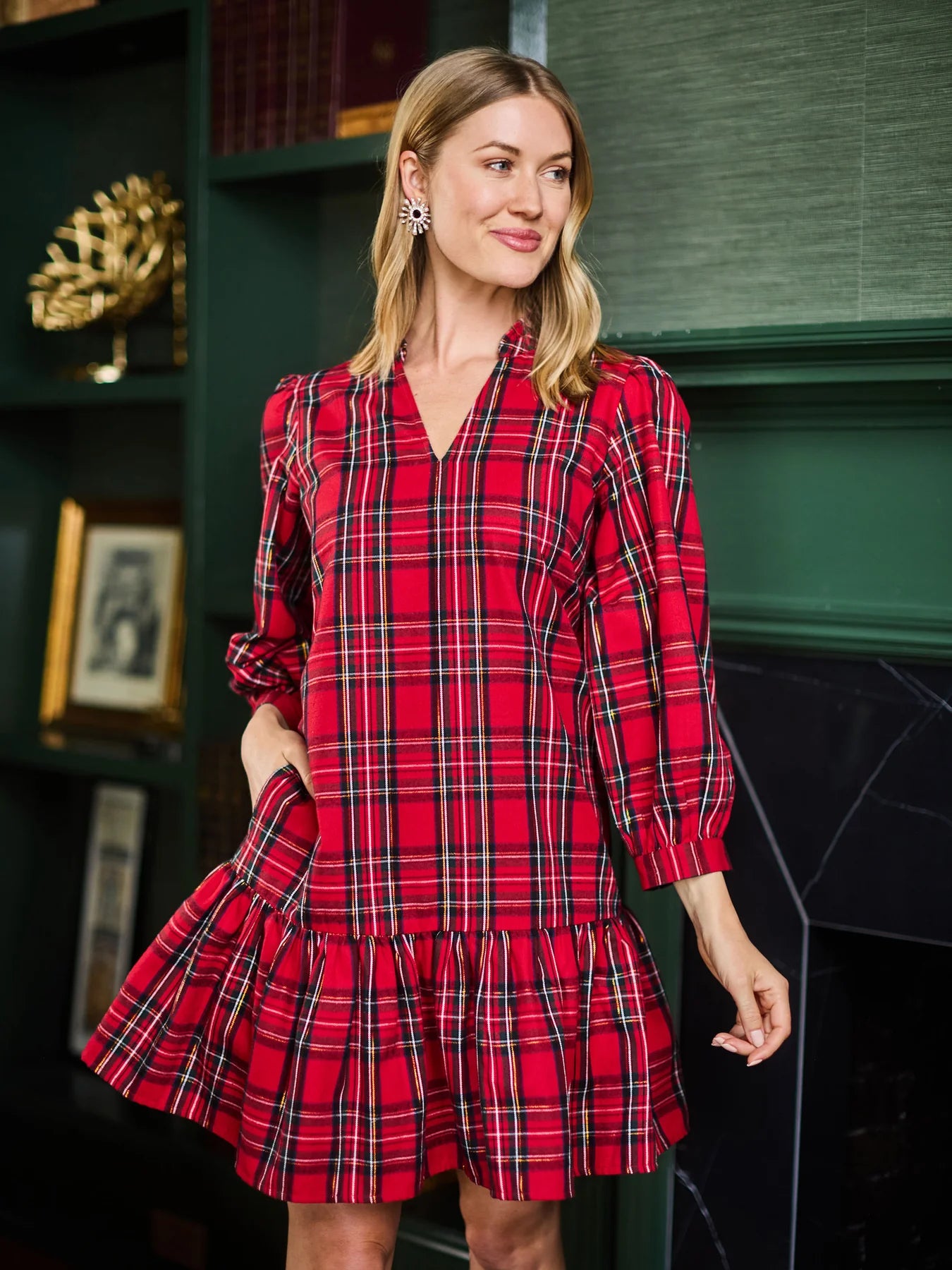 Naomi Red Plaid Dress