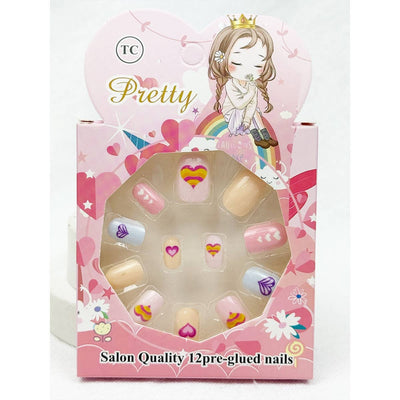 Cute Fancy Press On Kids Nails Set