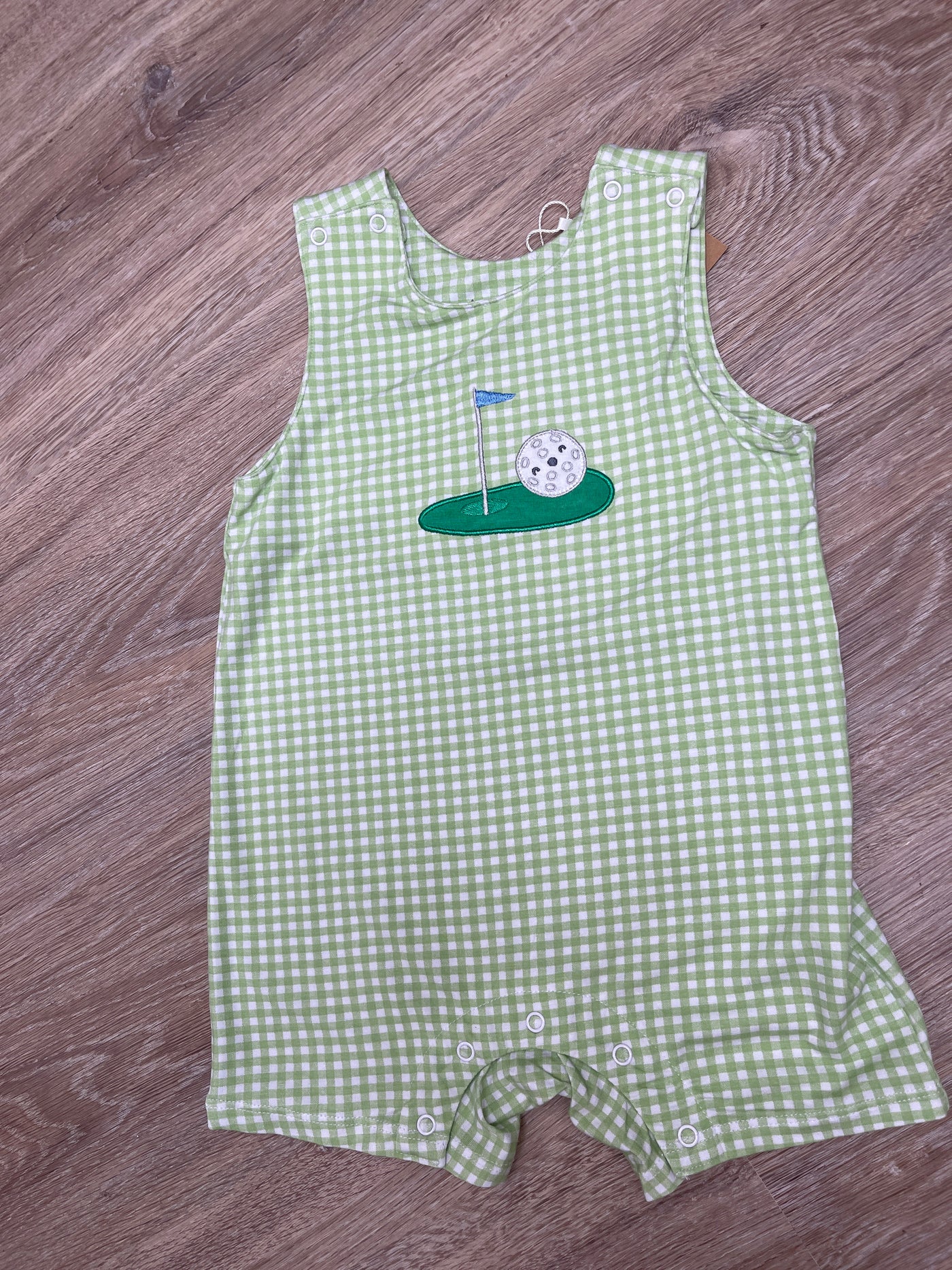 Golf Applique Sleeveless Shortie Romper