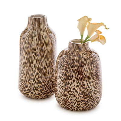 Leopard Print Vase set of two