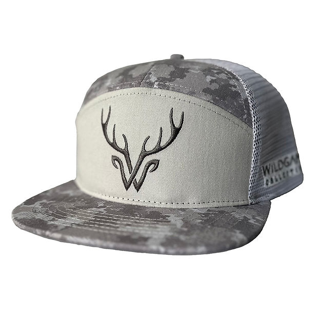 Wildgame 7 panel grey camo hat