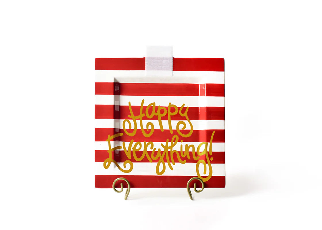 Red Stripe Big Square Platter