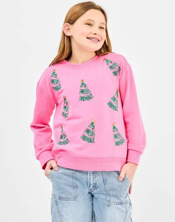 Children's Trees in Pink Crewneck
