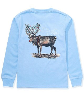 Boys Reindeer Long Sleeve Properly Tied Tshirt