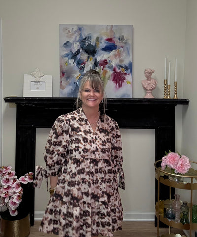 Flower Taupe Dress