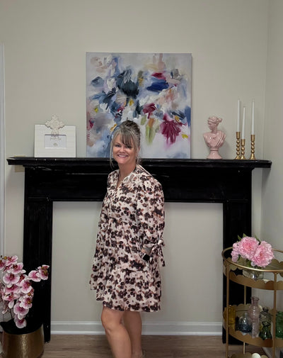 Flower Taupe Dress