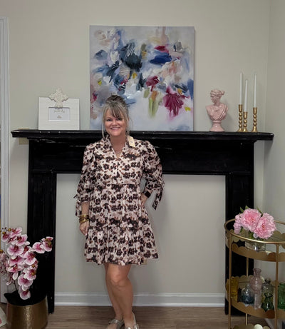 Flower Taupe Dress