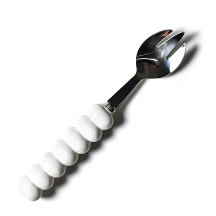 Signature White Knob Serving Fork