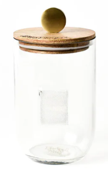 Small Mini Wooden Lid Glass Jar