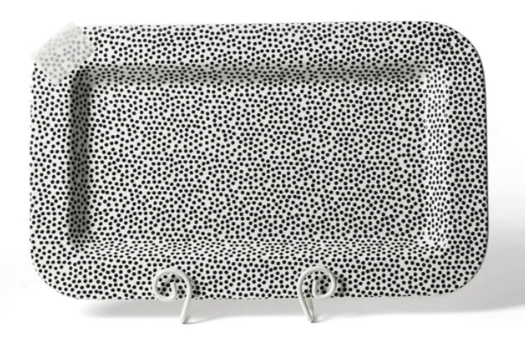 Black Small Dot Mini Rectangle Platter