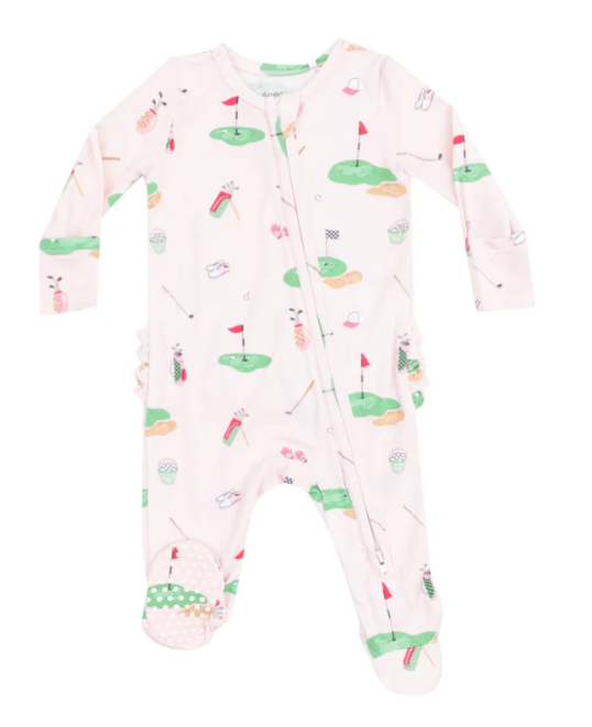 Golf Things 2 Way Ruffle Zipper Footie
