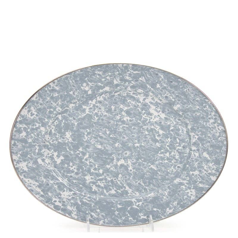 Grey Swirl Oval Platter