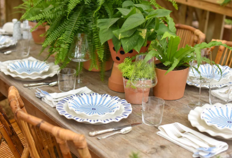 Iris Blue Burst Ruffle Salad Plate
