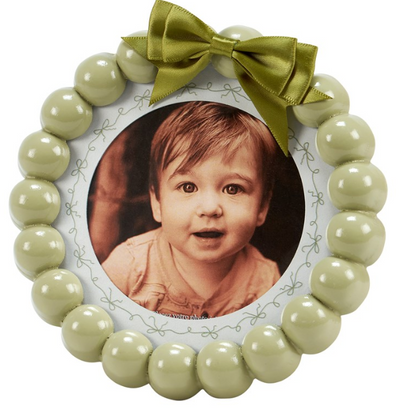 Green Beaded Round Photo Frame