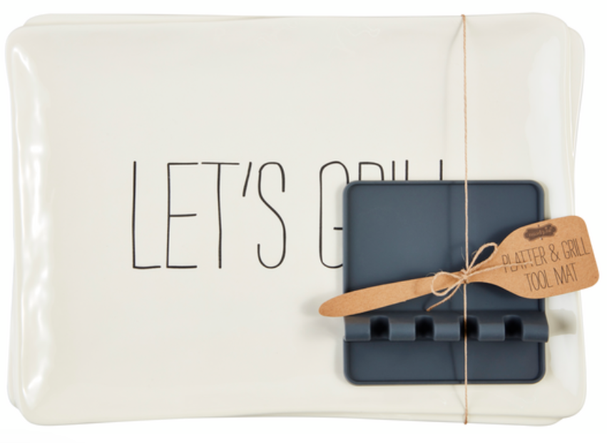 Grill Platter & Tool Mat Set