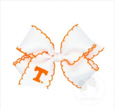 Medium Grosgrain Bow w/moonstitch and embroidered collegiate Logo