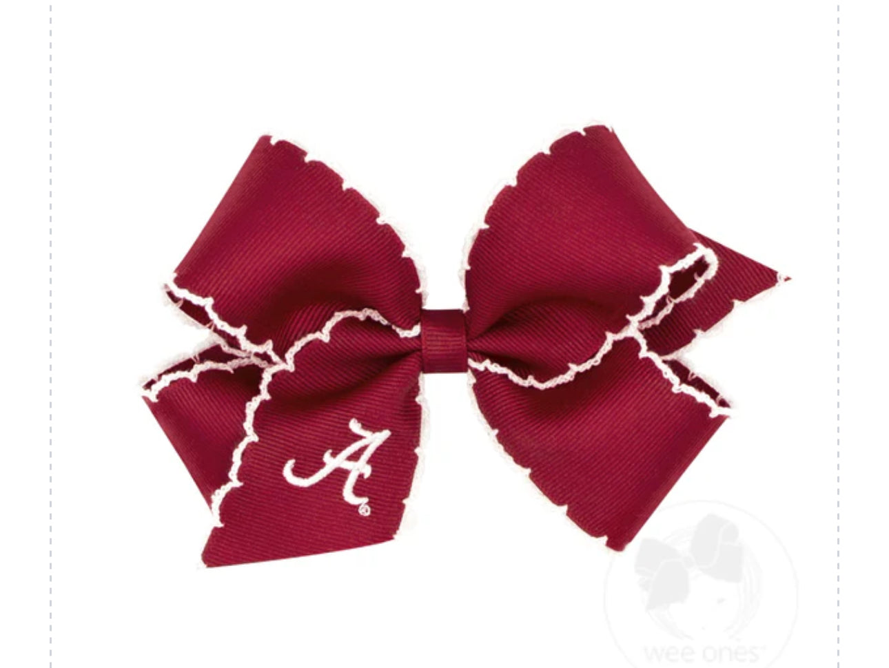 Medium Grosgrain Bow w/moonstitch and embroidered collegiate Logo